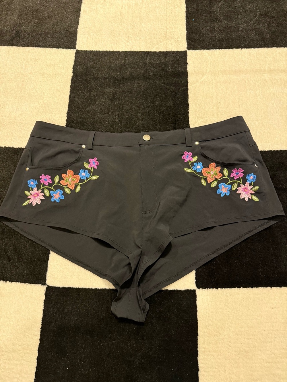 Savage x Fenty Floral Black Sexy Booty Shorts